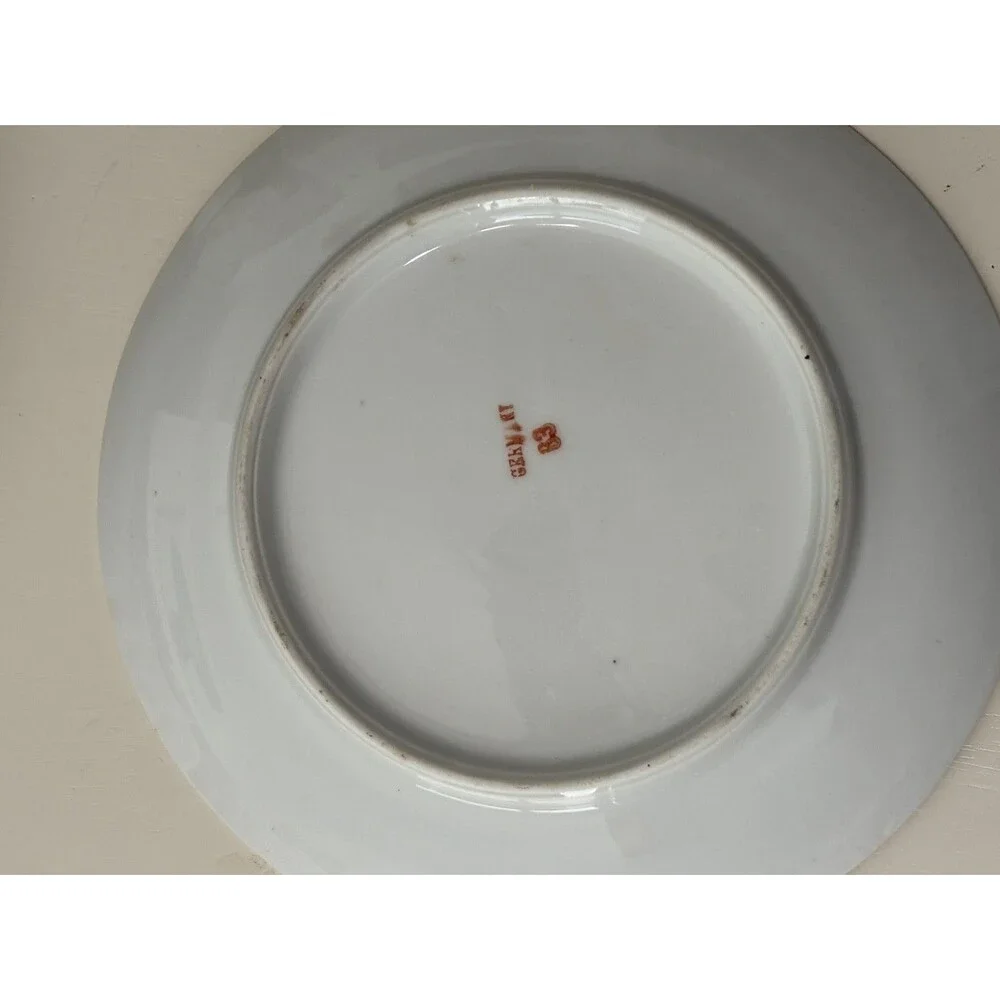 RS Prussia (4) Dessert Plates Pink/Green Floral Gold Trimmed 7.5
